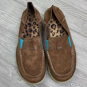 ARIAT Cruiser Brown Suede Slip On Loafer Moccasin